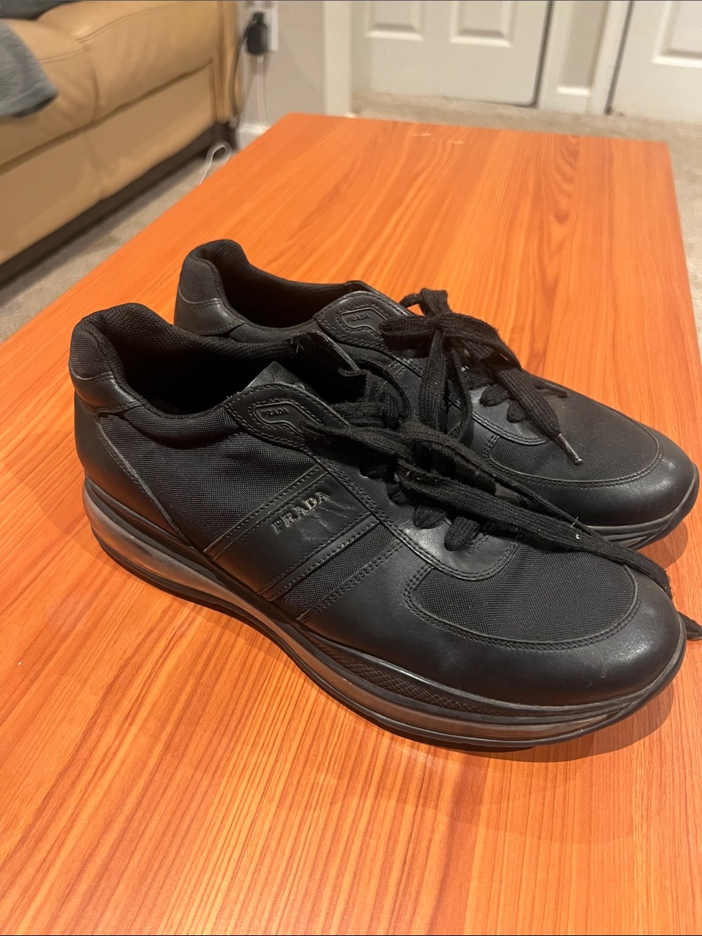 Prada Black Men’s Low-Top Athletic Sneakers - Picture 2 of 8